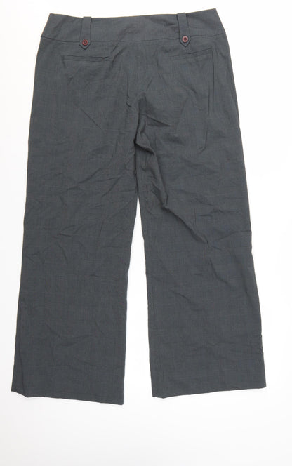 Betty Jackson Black Women Grey Size 16 Wide-Leg Dress Pants