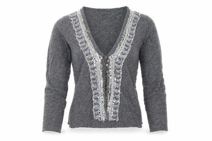 Day Birger et Mikkelsen Women's Grey Sequin V-Neck Cardigan S