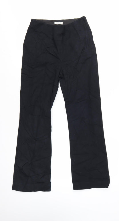 Arket Women's Black Slim Straight Cotton Trousers Size 10
