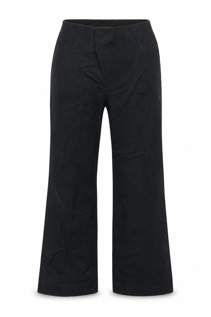 Arket Women's Black Slim Straight Cotton Trousers Size 10