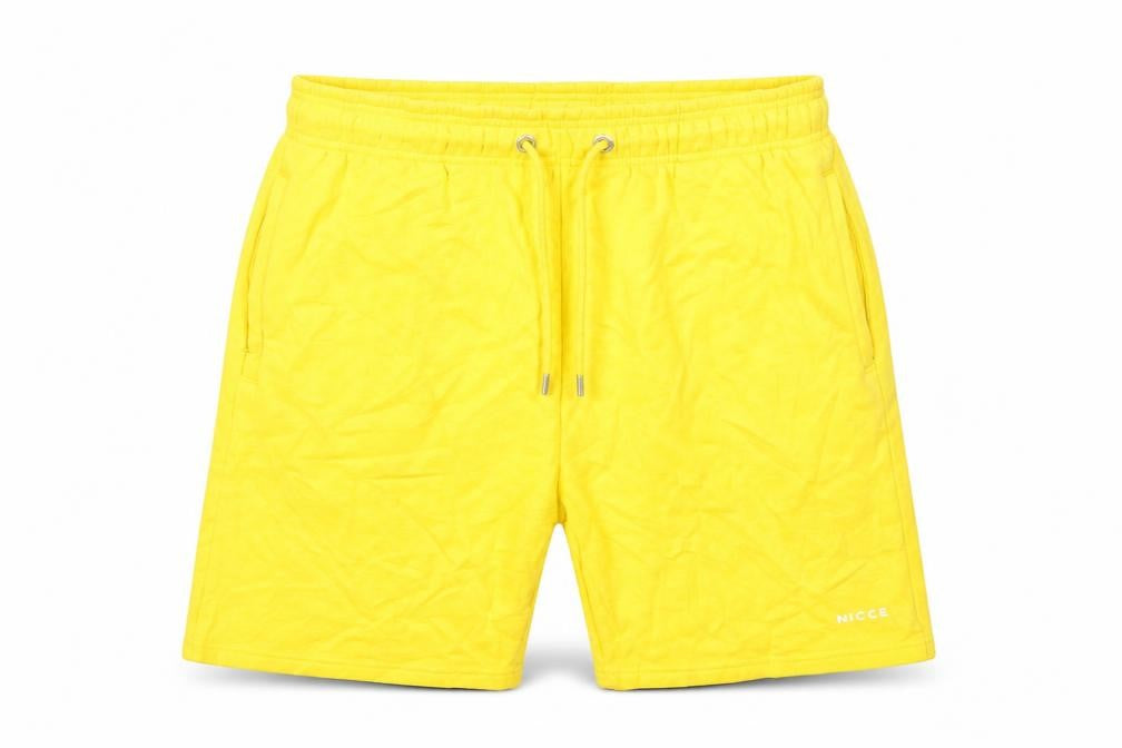 NICCE Men's Yellow 2XL Sweat Shorts Drawstring Elastic Waist Casual
