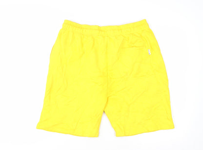 NICCE Men's Yellow 2XL Sweat Shorts Drawstring Elastic Waist Casual