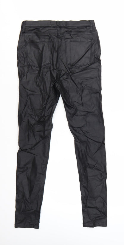 Next Women Black Size 12 Long Pull-On Mid Rise Leggings