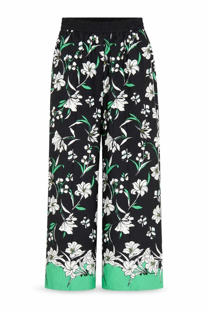Marks & Spencer Womens Multicoloured Floral Wide-Leg Trousers Size 6