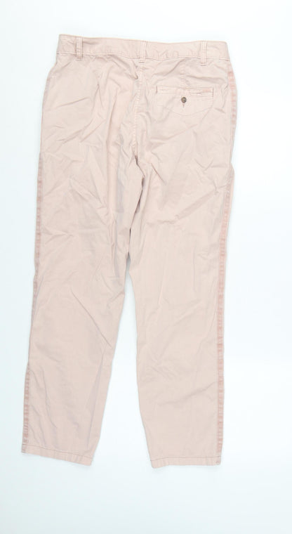 Marks and Spencer Women’s Beige Chino Trousers Size 12 Regular Twill Cotton Stretch