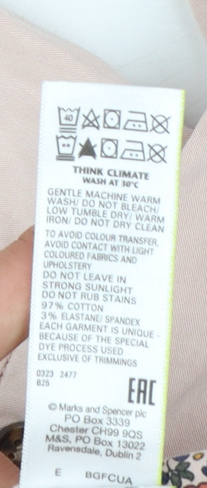 Marks and Spencer Women’s Beige Chino Trousers Size 12 Regular Twill Cotton Stretch