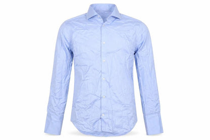 Marks and Spencer Men Blue Slim Fit Cotton Long Sleeve Dress Shirt 15in
