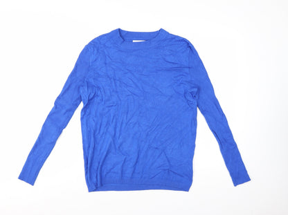 Gianni Feraud Women Blue Crew Neck Viscose Knit Jumper Size 14