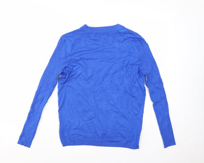 Gianni Feraud Women Blue Crew Neck Viscose Knit Jumper Size 14