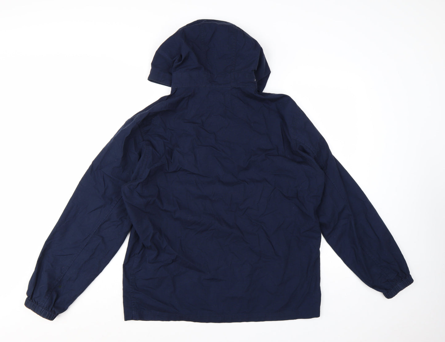 Uniqlo Men's Blue Cotton Hooded Windbreaker Jacket L
