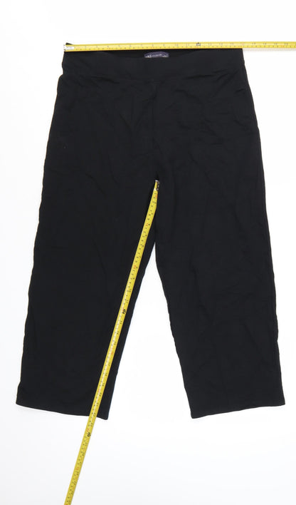 Marks and Spencer Women Black Size 14 Capri Leggings Stretch Cotton