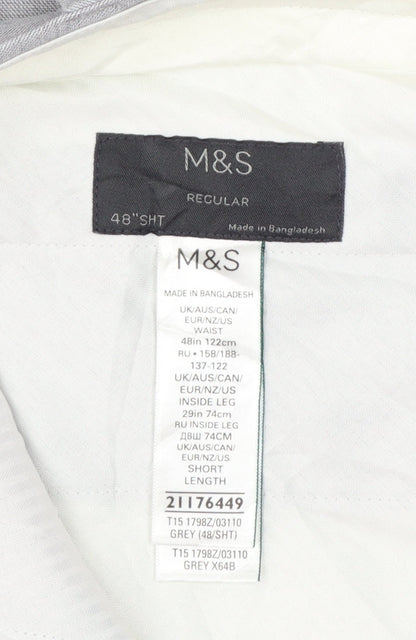 Marks and Spencer Men’s Grey Regular Fit Dress Pants 48 Short