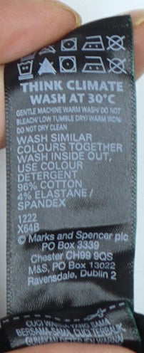 Marks and Spencer Women Black Capri Trousers Size 16 Stretch Cotton