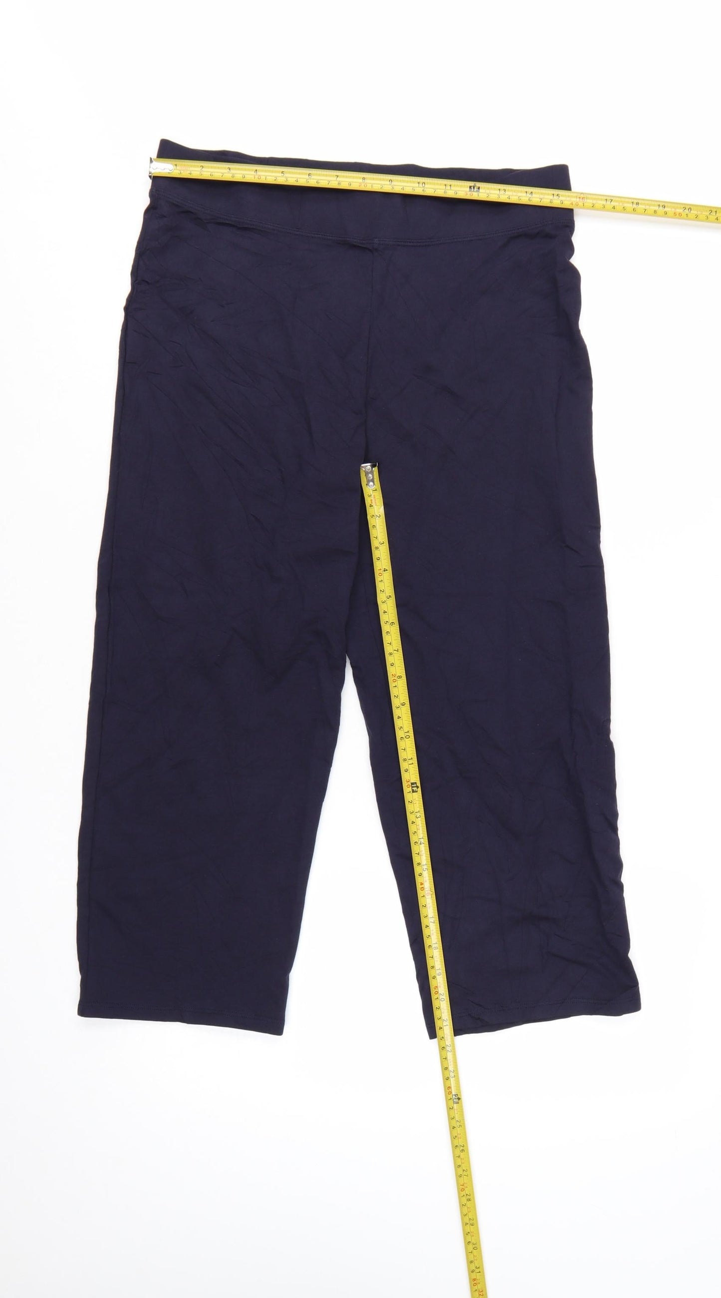 Marks and Spencer Womens Blue Size 12 Capri Cropped Trousers