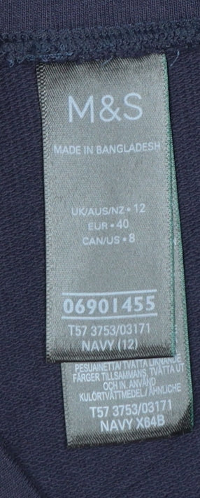 Marks and Spencer Womens Blue Size 12 Capri Cropped Trousers