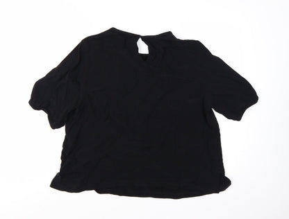 Marks and Spencer Women’s Black Chiffon Short Sleeve Blouse Size 18