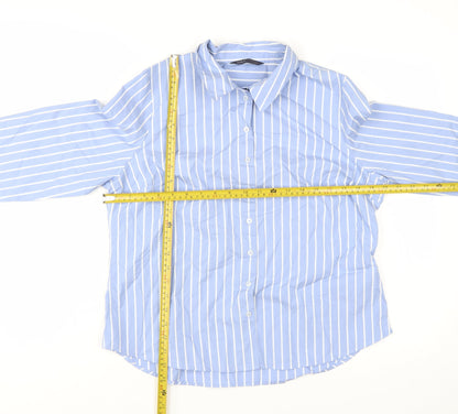 Marks and Spencer Women’s Blue Striped Long Sleeve Button-Up Shirt Size 14