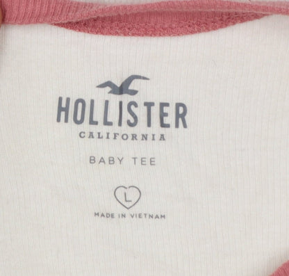Hollister Women Multicoloured L Cropped Butterfly Baby Tee Top