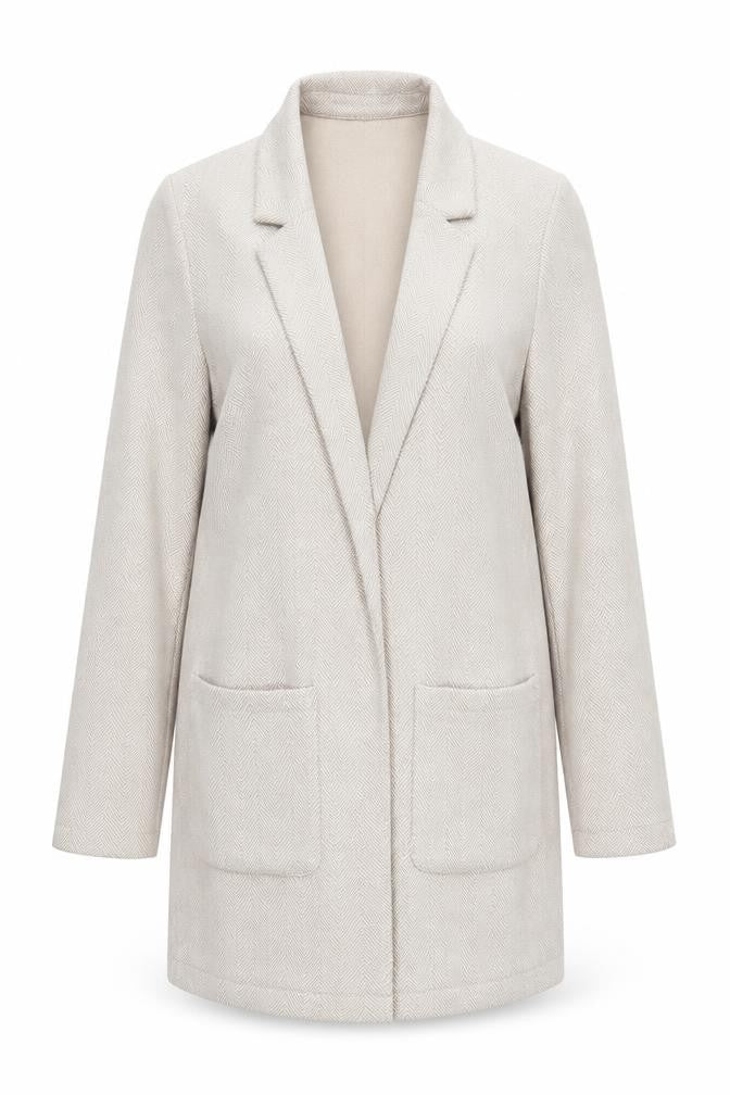 H&M Divided Women’s Beige Herringbone Blazer Jacket Size 10