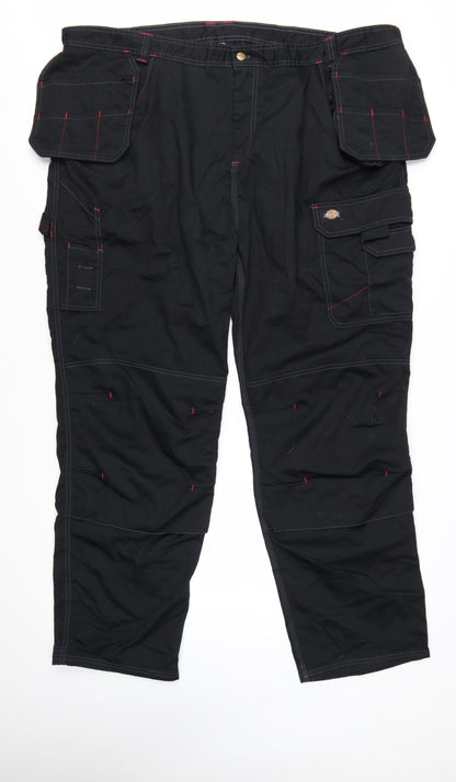 Dickies Men's Black Cargo Work Trousers Size 58T Big & Tall