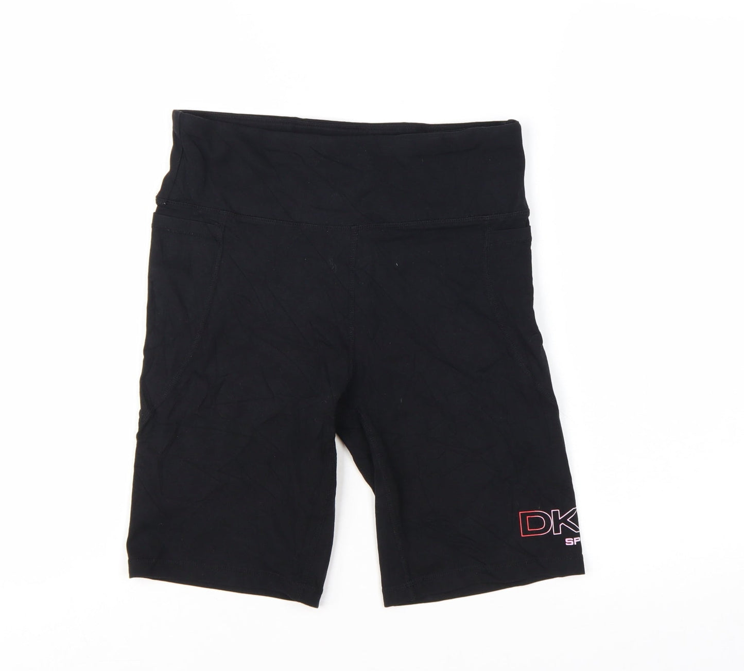 DKNY Women’s Black Biker Activewear Shorts Size M Stretch Sport