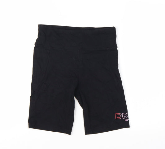 DKNY Women’s Black Biker Activewear Shorts Size M Stretch Sport