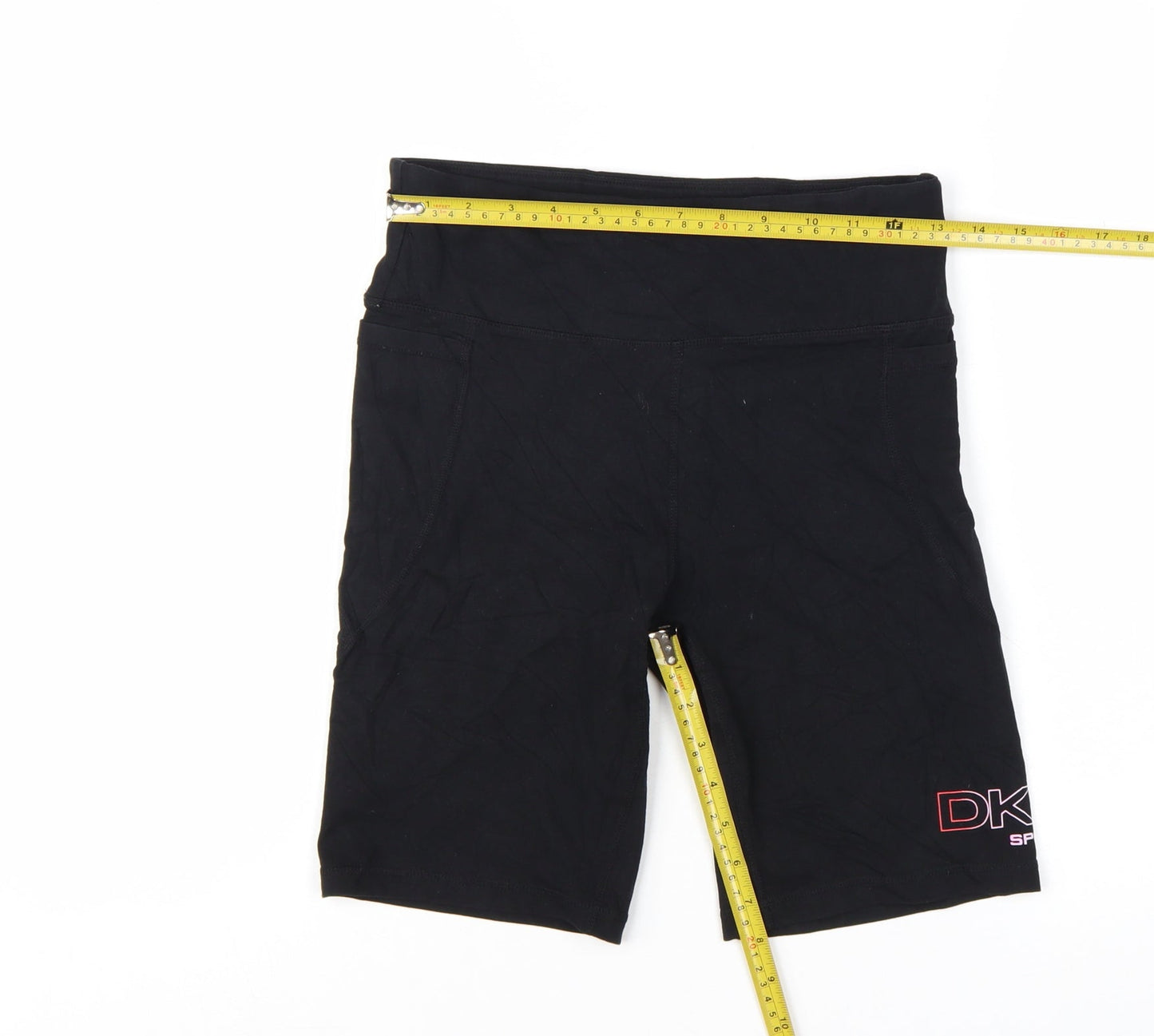 DKNY Women’s Black Biker Activewear Shorts Size M Stretch Sport