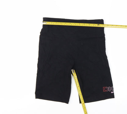 DKNY Women’s Black Biker Activewear Shorts Size M Stretch Sport