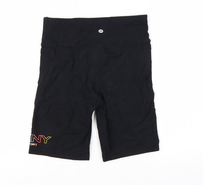 DKNY Women’s Black Biker Activewear Shorts Size M Stretch Sport
