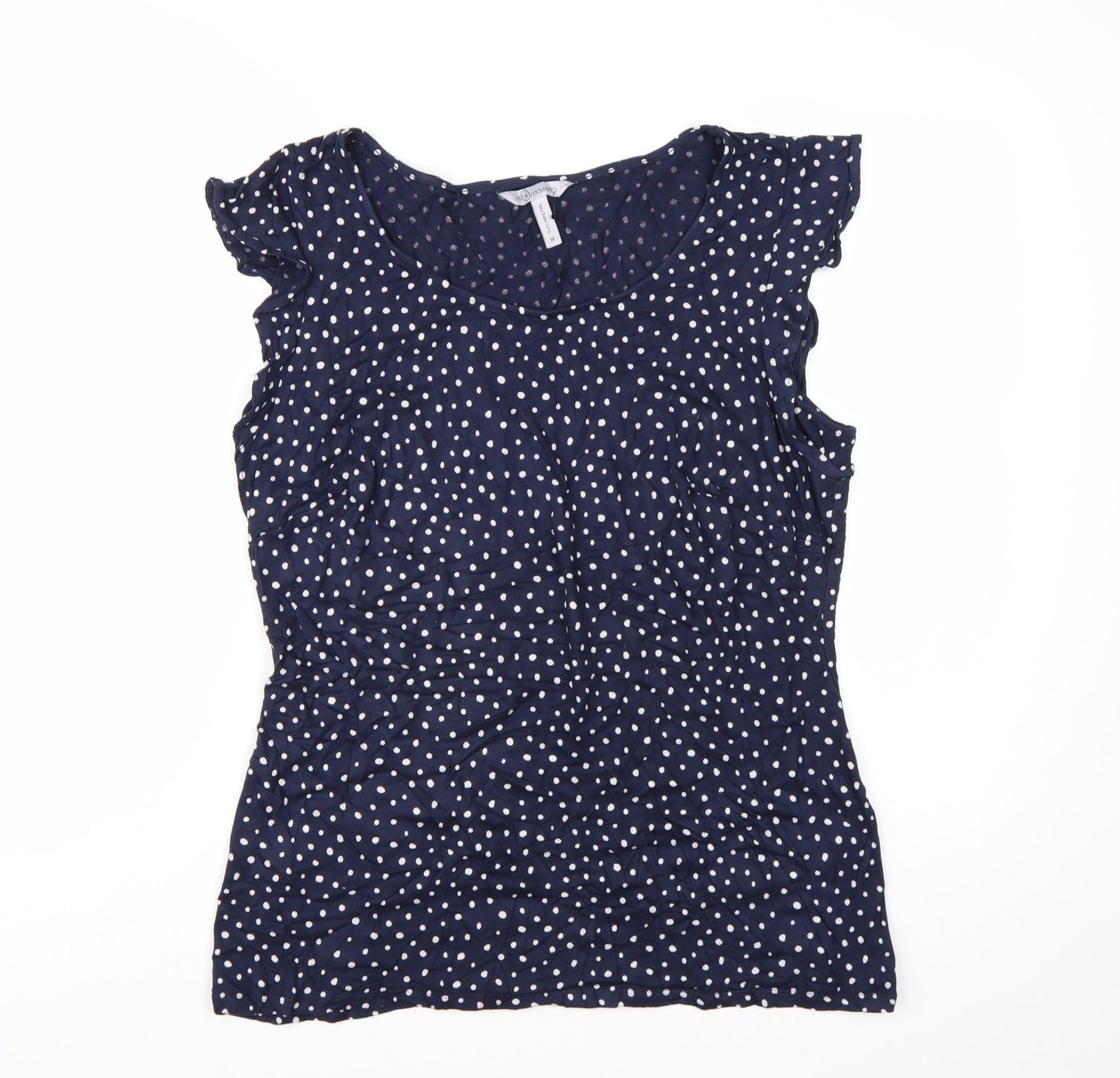 Bravissimo Women's Blue Polka Dot Sleeveless Viscose Blouse Size 18