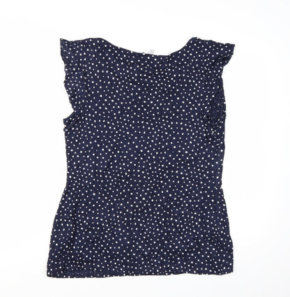 Bravissimo Women's Blue Polka Dot Sleeveless Viscose Blouse Size 18