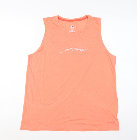 Regatta Women's Orange Cotton Sleeveless Tank Top Size 16