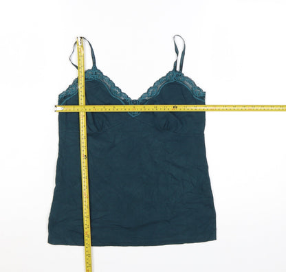 Jigsaw Women's Green Lace Trim Camisole Tank Top Size M