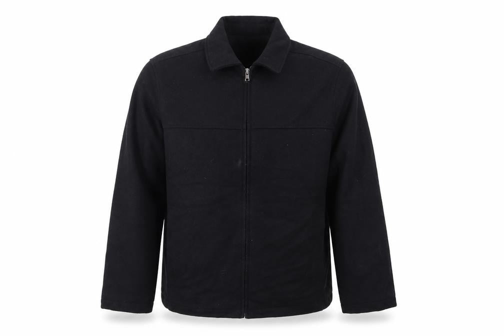 Dockers Premium Men's Black Wool Blend Lined Full Zip Jacket Size L