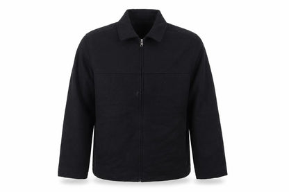 Dockers Premium Men's Black Wool Blend Lined Full Zip Jacket Size L