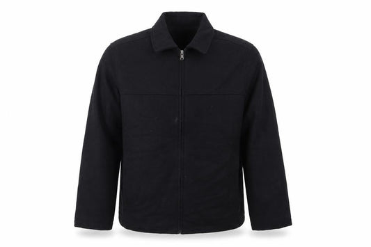 Dockers Premium Men's Black Wool Blend Lined Full Zip Jacket Size L