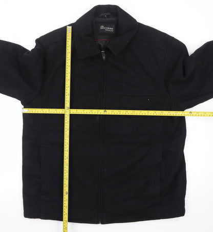 Dockers Premium Men's Black Wool Blend Lined Full Zip Jacket Size L