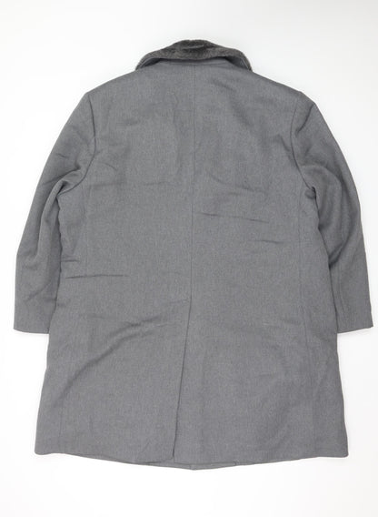 London Fog Men's Grey Wool Blend Shawl Collar Overcoat Size 42 Regular