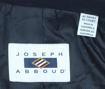 Joseph Abboud Men's Black Wool Overcoat 42 Classic Mid-Length