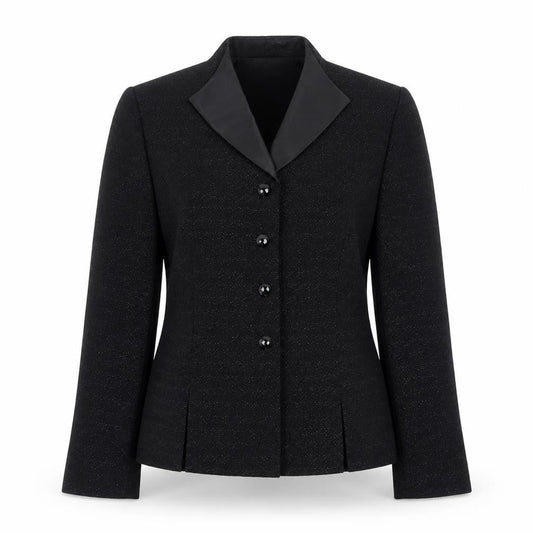Le Suit Petite Black Notch Lapel Blazer Women’s Size 4P Formal Jacket