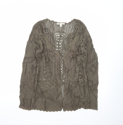 Sweater Collection Women's Brown Crochet Cardigan Size S