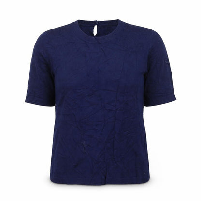 Zara Women Blue Knit Short Sleeve Pullover Jumper Size 12