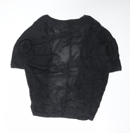 GAP Women’s Black Open Knit Short Sleeve Cardigan Size S