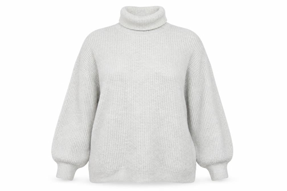 JD Williams Women’s Grey Roll Neck Chunky Knit Jumper Size 20