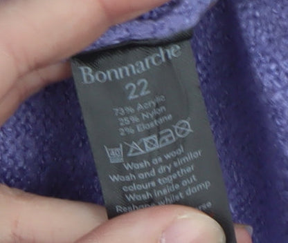 Bonmarche Women’s Purple Cable-Knit Pullover Jumper Size 22