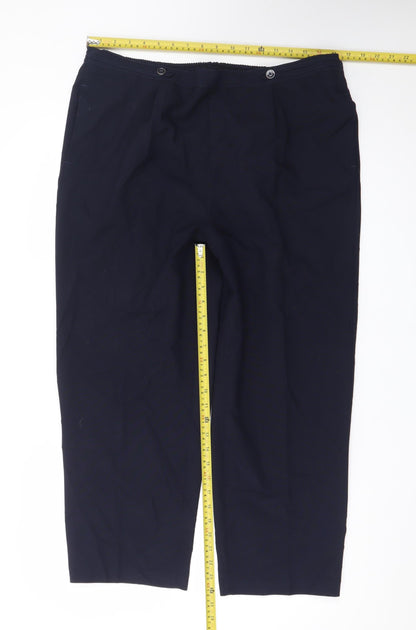 Bm Collection Women's Black Size 18 Elastic Waist Stretch Trousers