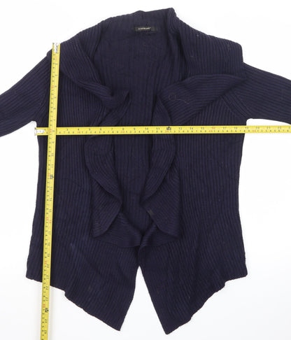 Northland Womens Blue Wool Blend Collared Open Cardigan L