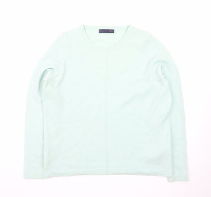 Marks and Spencer Women Green Cashmere Crew Neck Jumper Size 14