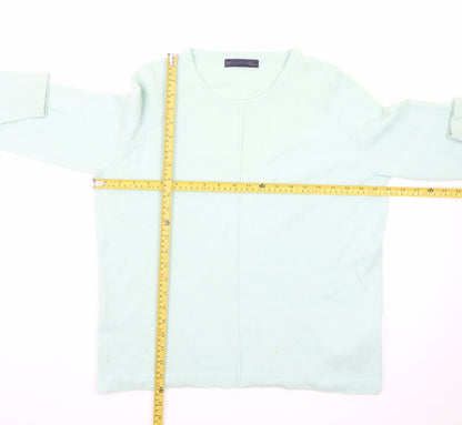 Marks and Spencer Women Green Cashmere Crew Neck Jumper Size 14