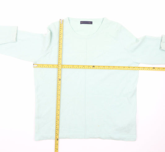 Marks and Spencer Women Green Cashmere Crew Neck Jumper Size 14